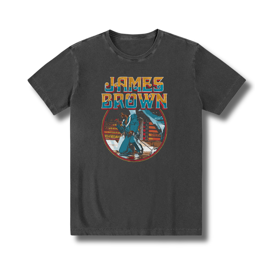 Caiseta 100% algodão exclusiva zero encolhimento Soul Music James Brown