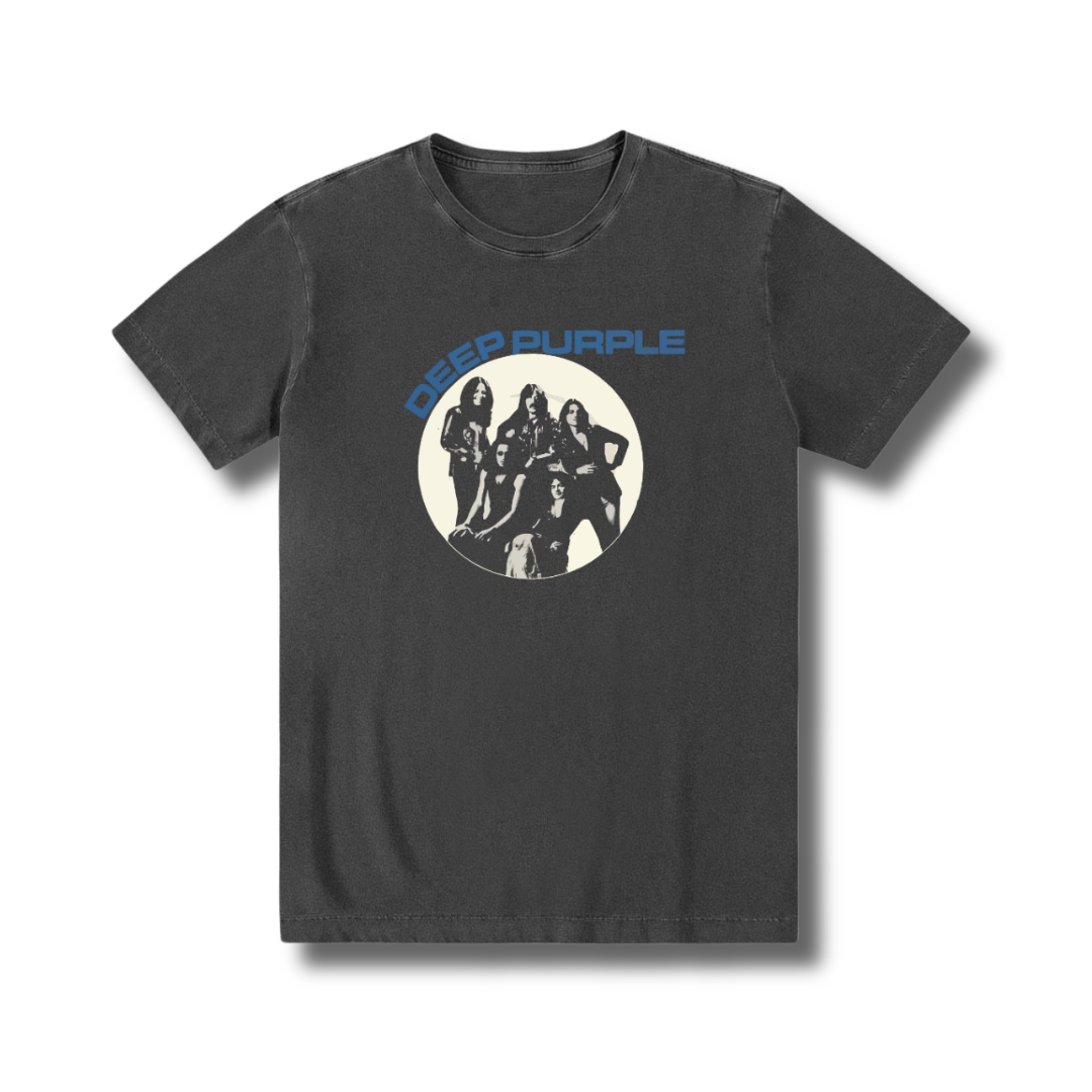 Camiseta 100% algodão exclusiva Rock And Roll Deep Purple