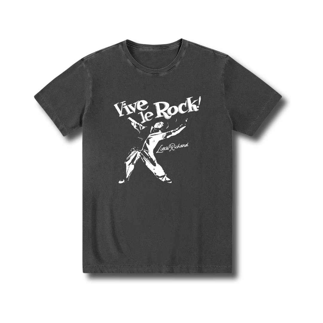 Camiseta Rock and Roll zero encolhimento exclusiva algodão Vive Le Rock Little Richard