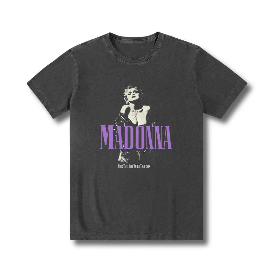 Camiseta 100% algodão estonada exclusiva Pop Star Madonna