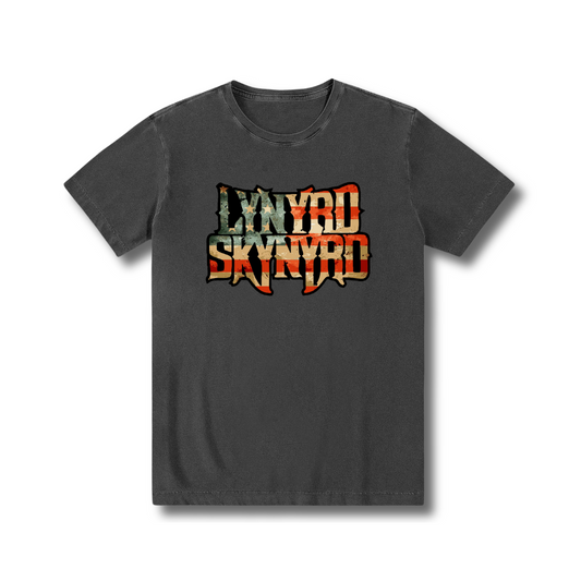 Camiseta 100% algodão estonada zero encolhimento Southern Rock Lynyrd Skynyrd