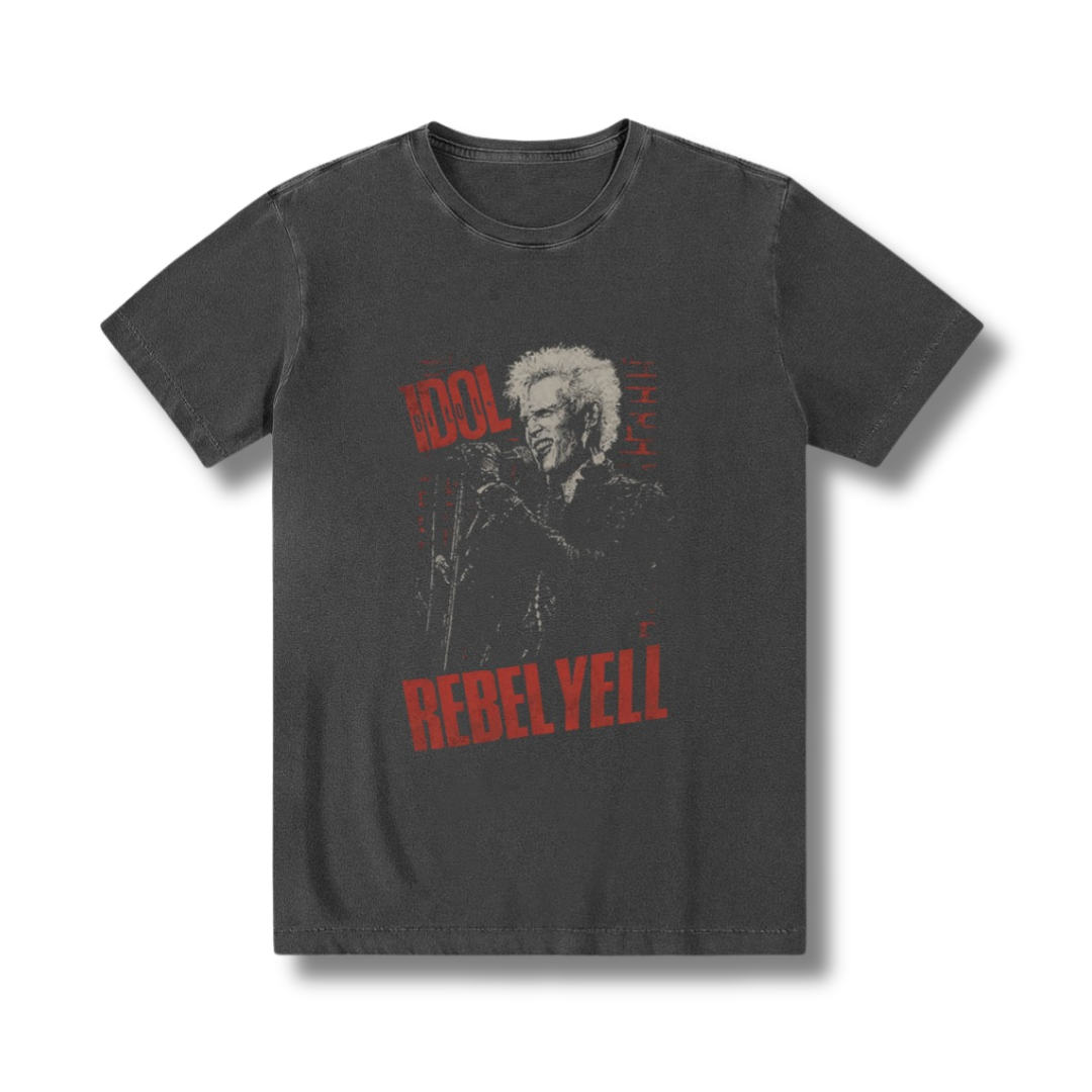 Camiseta 100% algodão, Zero encolhimento, New Wave, Punk, Rock N' Roll, Billy Idol.