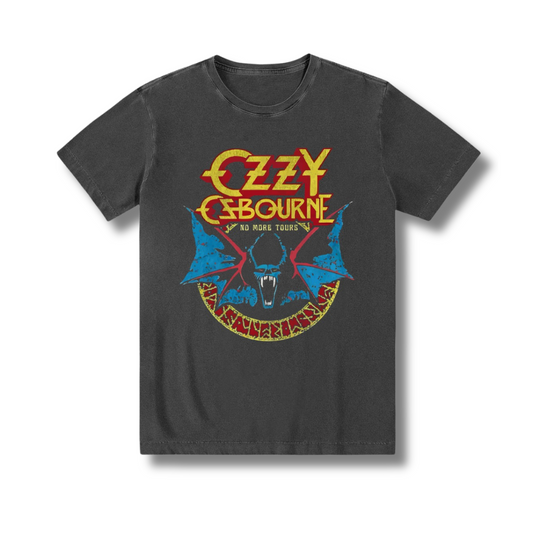 Camiseta 100% algodão, lavagem especial stone wash, zero encolhimento, exclusiva, Rock n'Roll, Heavy Metal, Ozzy Osbourne.