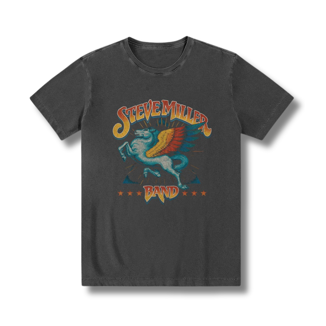 Camiseta 100% algodão, zero encolhimento, exclusivo, Rock N' Roll, Steve Miller Band.