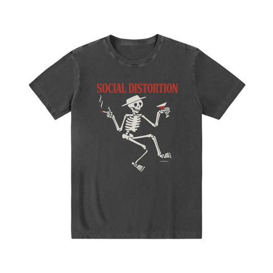 Camiseta 100% algodão, stone wash, zero encolhimento, Punk Rock, Rock'n'Roll, Social Distortion.