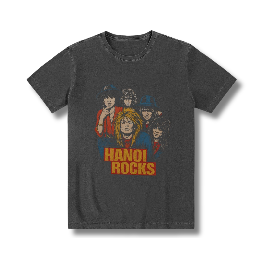 Camiseta 100% algodão, zero encolhimento, unissex, Glam Rock, Punk, Rock N' Roll, Hanoi Rocks.