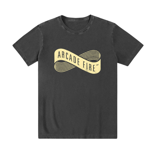 Camiseta preta estonada 100% algodão Arcade Fire