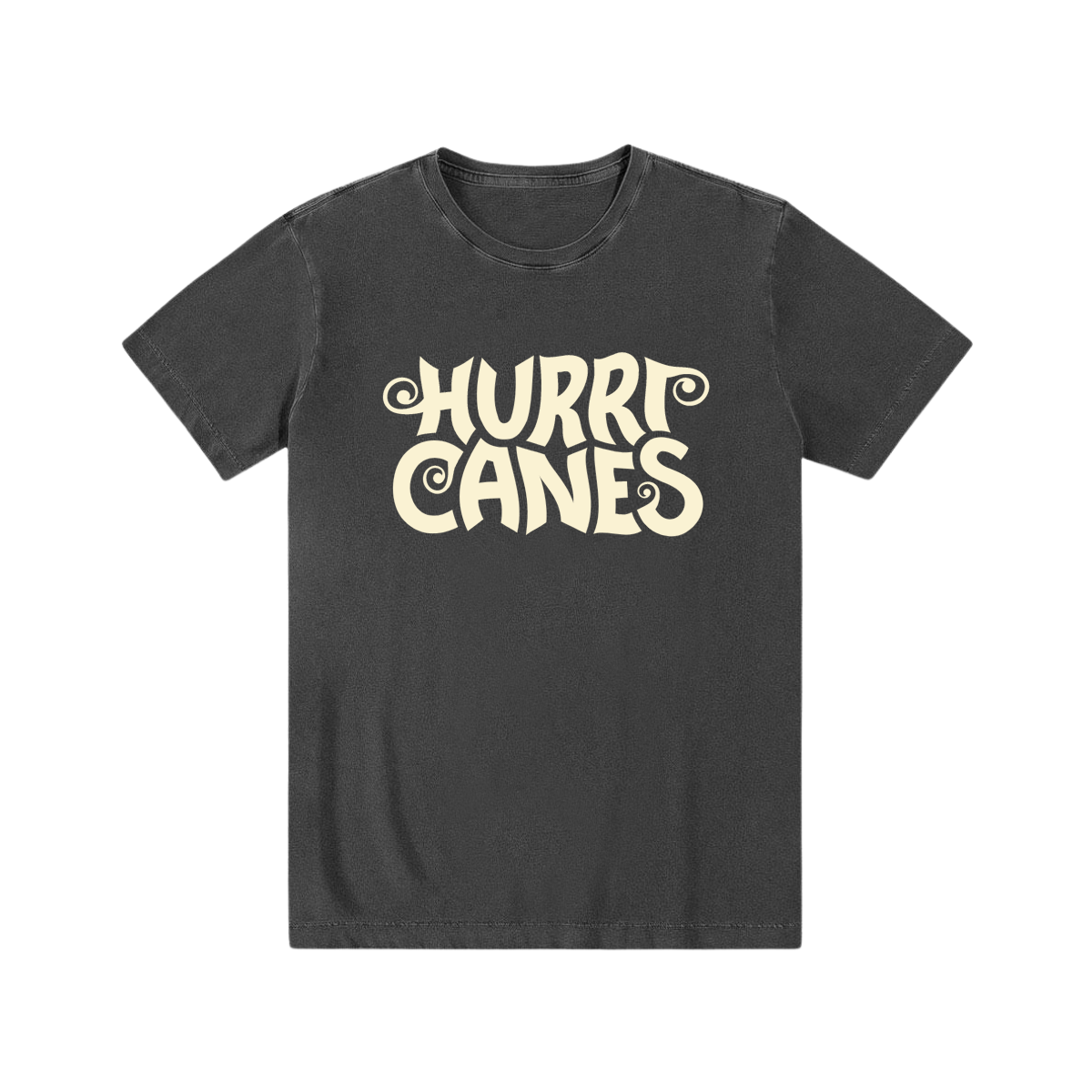 Camiseta preta algodão rock'n'roll Hurricanes