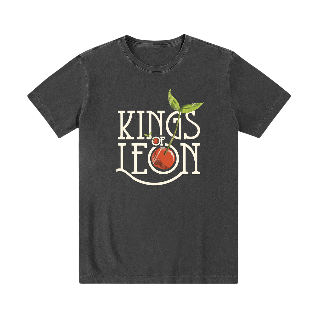 Camiseta preta estonada 100% algodão Kings Of Leon