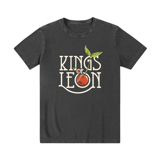 Camiseta preta estonada 100% algodão Kings Of Leon