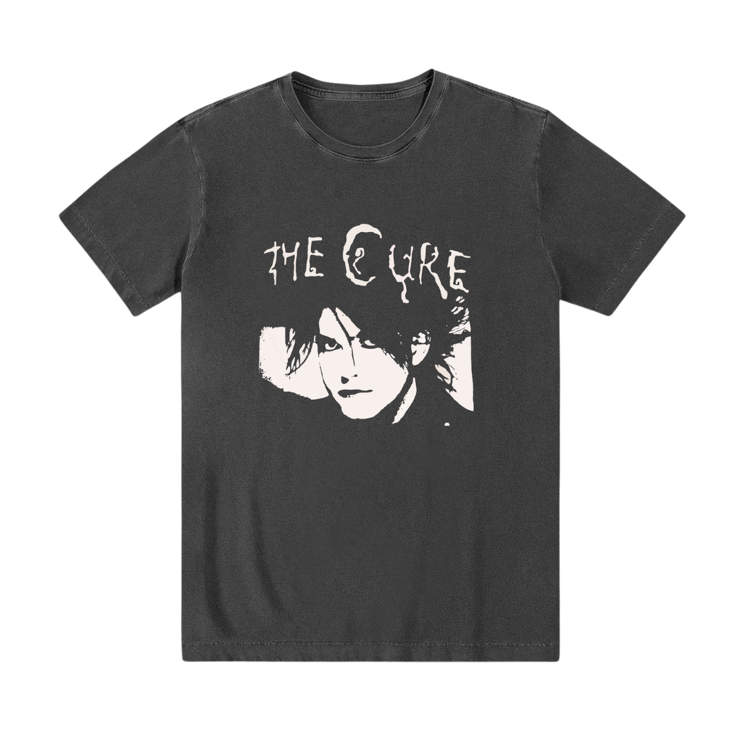 Camiseta preta estonada 100% algodão The Cure