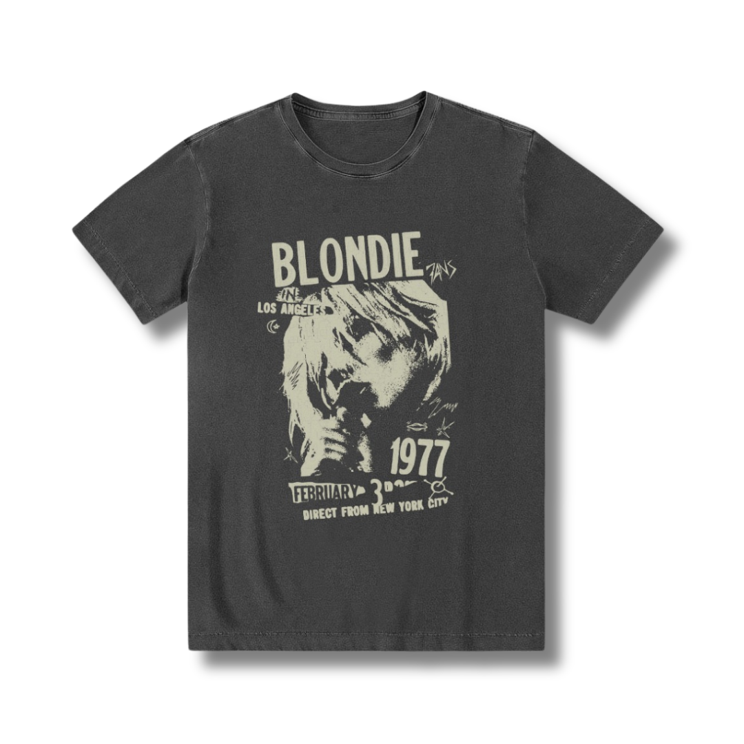 Camiseta 100% algodão, zero encolhimento, Rock, New Wave, Punk, Blondie.